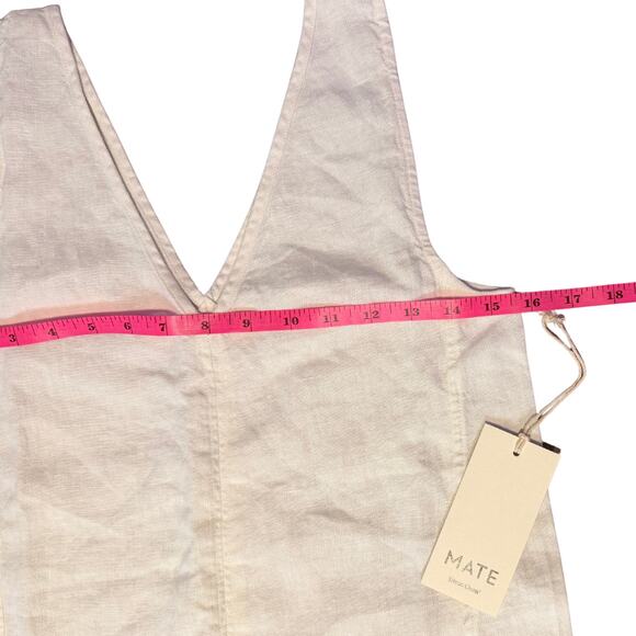 MATE the Label Organic Linen Center Seam Tank Dress White XS NWT $218 - Picture 5 of 6